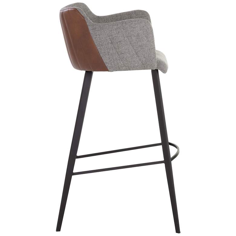 Image 3 Sunpan Griffin 22" Wide November Gray and Bravo Cognac Barstool more views