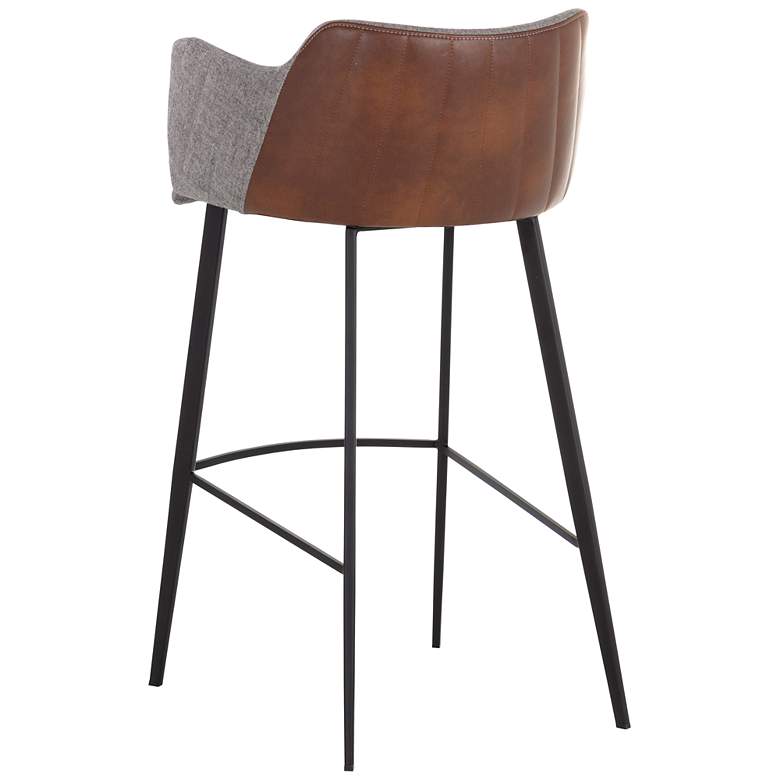 Image 4 Sunpan Griffin 22" Wide November Gray and Bravo Cognac Barstool more views