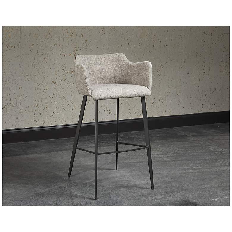 Image 5 Sunpan Griffin 22" Wide November Gray and Bravo Cognac Barstool more views