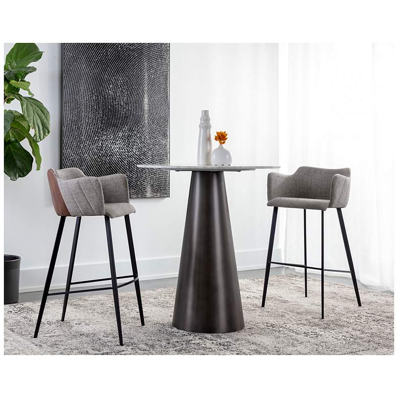 Image 6 Sunpan Griffin 22" Wide November Gray and Bravo Cognac Barstool more views