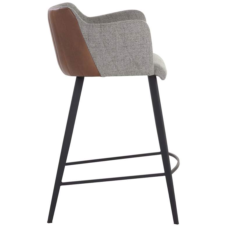 Image 3 Sunpan Griffin Counter Stool November Gray and Bravo Cognac more views