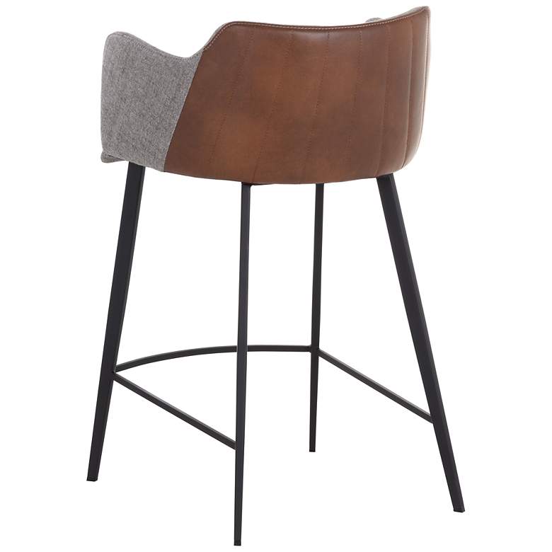 Image 4 Sunpan Griffin Counter Stool November Gray and Bravo Cognac more views