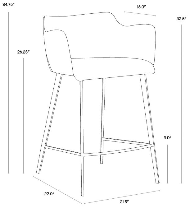 Sunpan Griffin Counter Stool Town Gray and Roman Gray