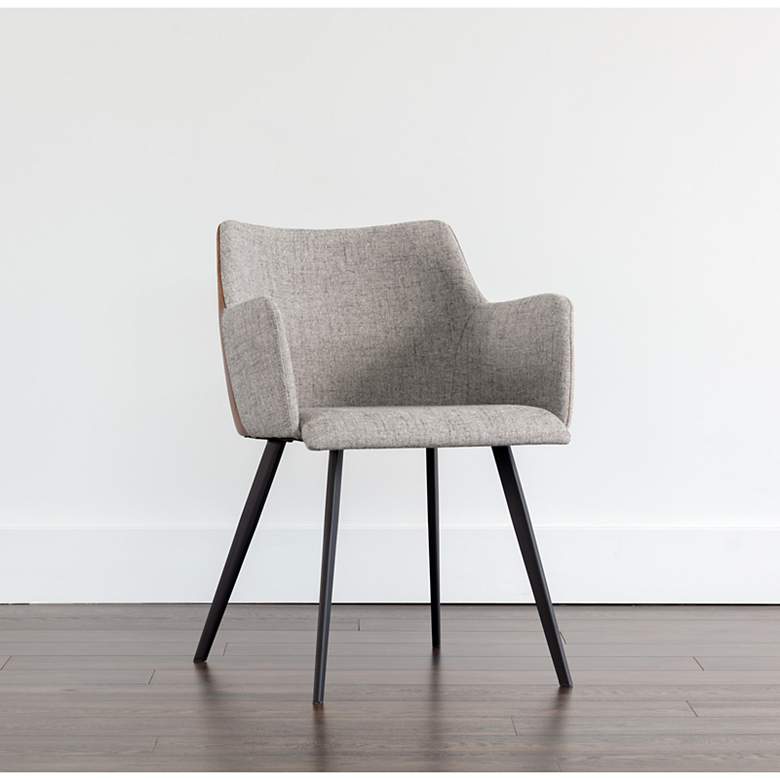Image 1 Sunpan Griffin Dining Armchair November Gray and Bravo Cognac
