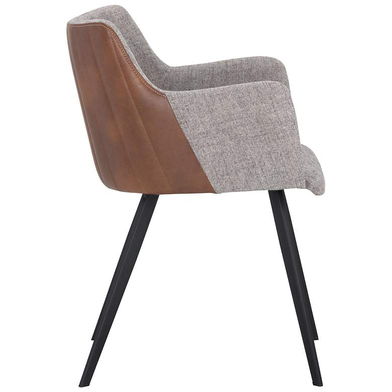 Image 4 Sunpan Griffin Dining Armchair November Gray and Bravo Cognac more views