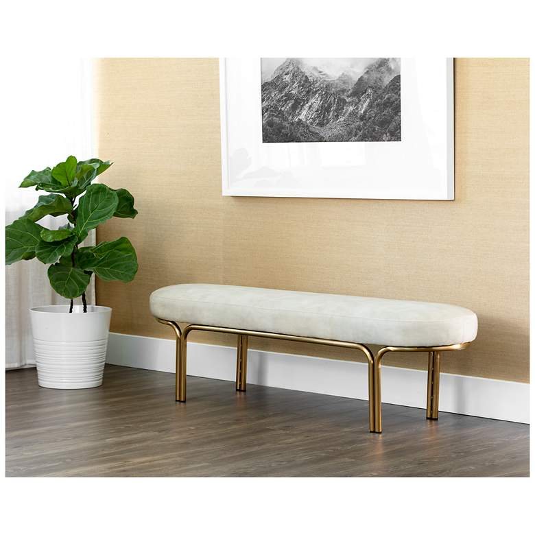 Image 3 Sunpan Gwen Bench Nono Cream more views