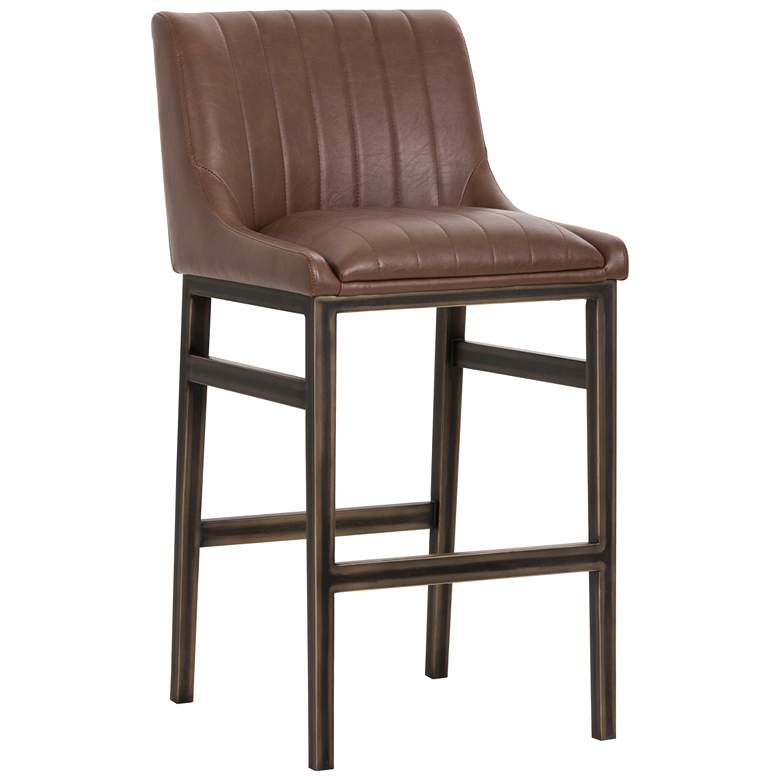 Image 1 Sunpan Halden Barstool Vintage Cognac