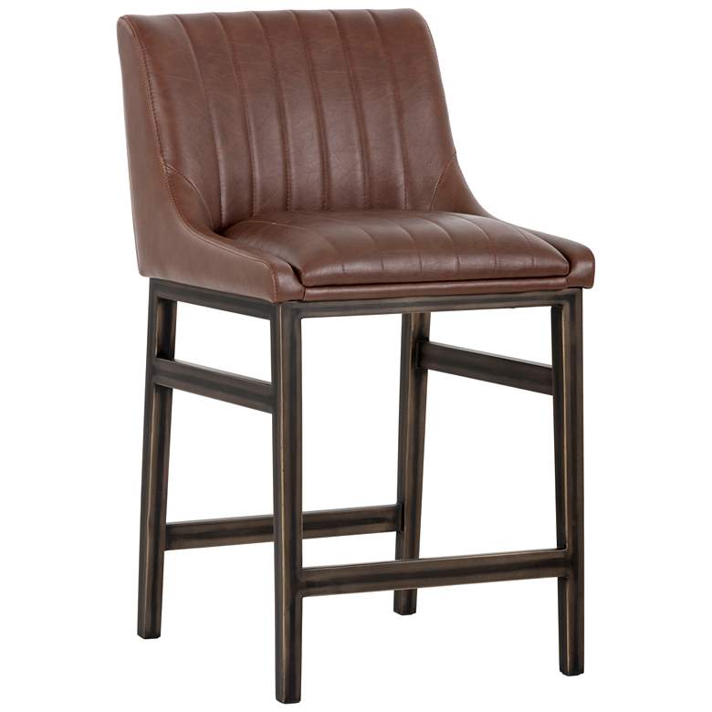 Image 1 Sunpan Halden Counter Stool Vintage Cognac