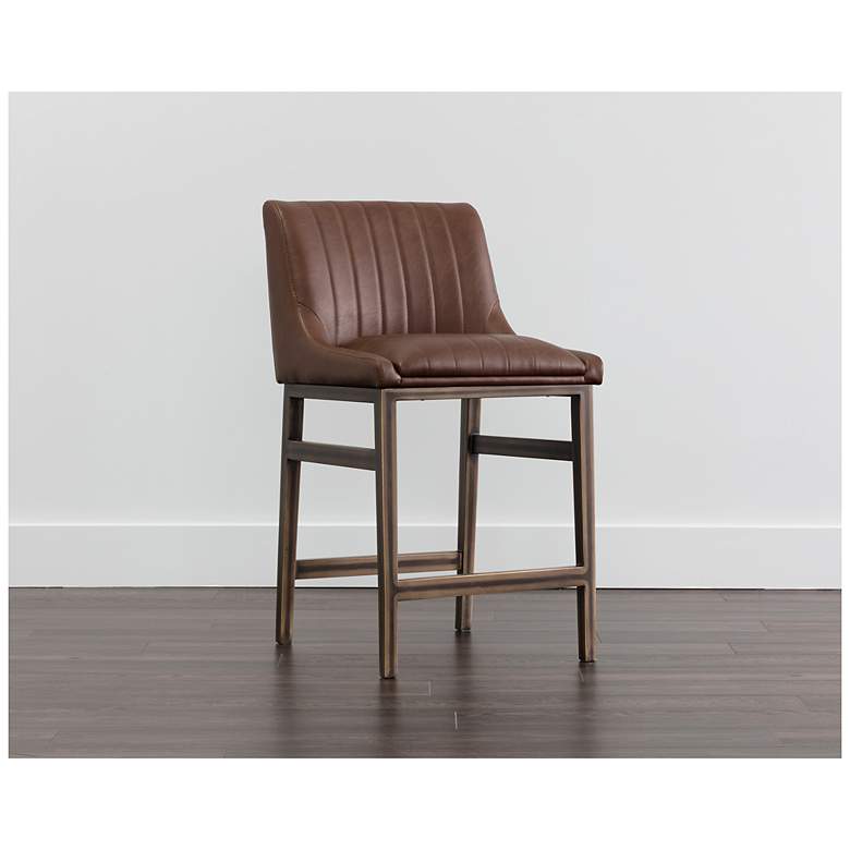 Image 4 Sunpan Halden Counter Stool Vintage Cognac more views