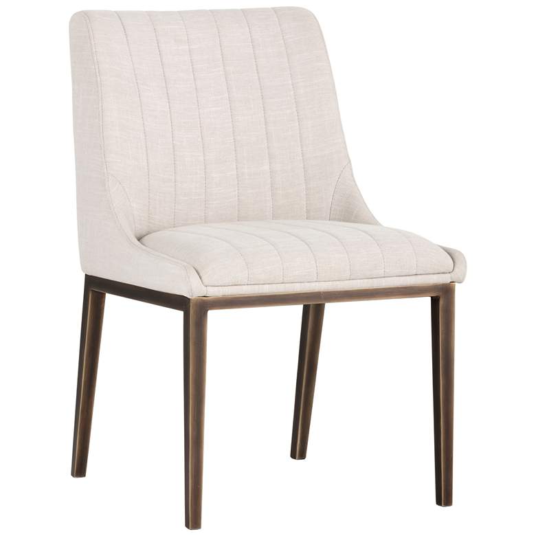 Image 1 Sunpan Halden Dining Chair Beige Linen Set of 2