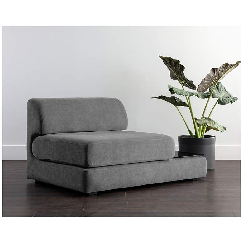 Image 5 Sunpan Harmony Modular Armless Chair Right Shelf Danny Dark Gray more views