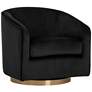 2_Sunpan Hazel 30" Wide Black Sky Fabric Modern Swivel Armchair
