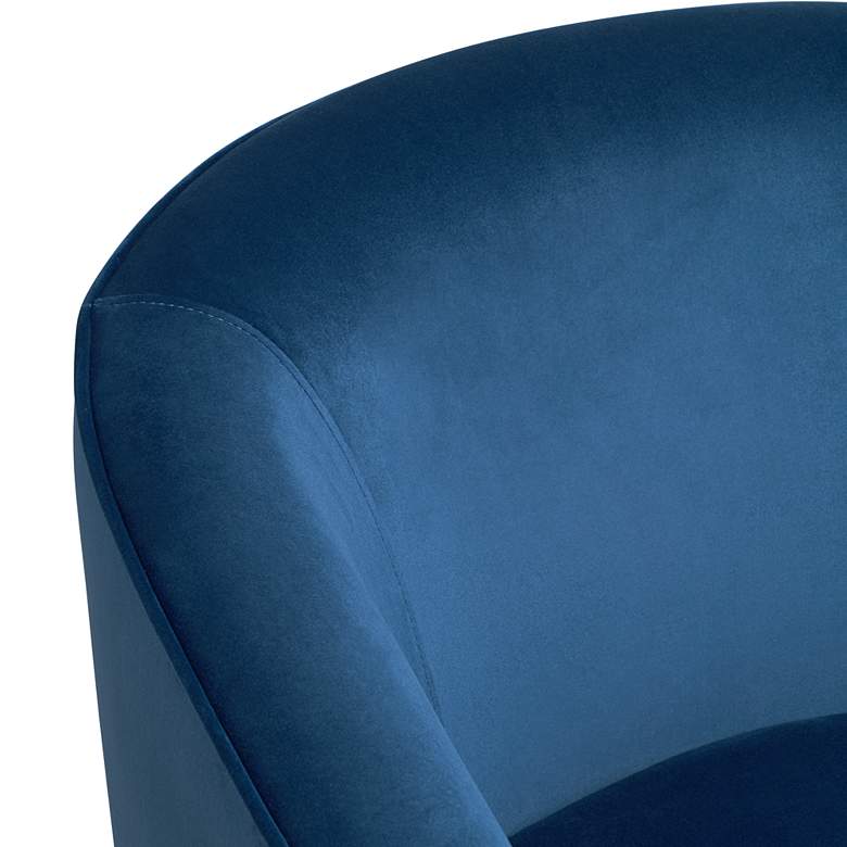 Image 4 Sunpan Hazel 30" Wide Navy Sky Blue Velvet Swivel Armchair more views