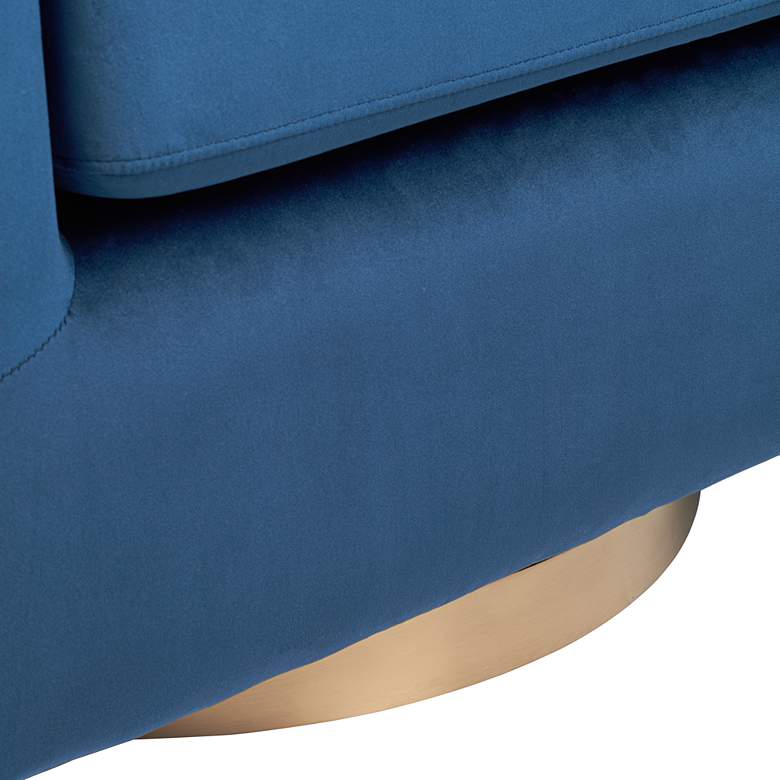 Image 5 Sunpan Hazel 30" Wide Navy Sky Blue Velvet Swivel Armchair more views