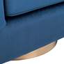 5_Sunpan Hazel 30" Wide Navy Sky Blue Velvet Swivel Armchair more views