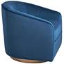 7_Sunpan Hazel 30" Wide Navy Sky Blue Velvet Swivel Armchair more views
