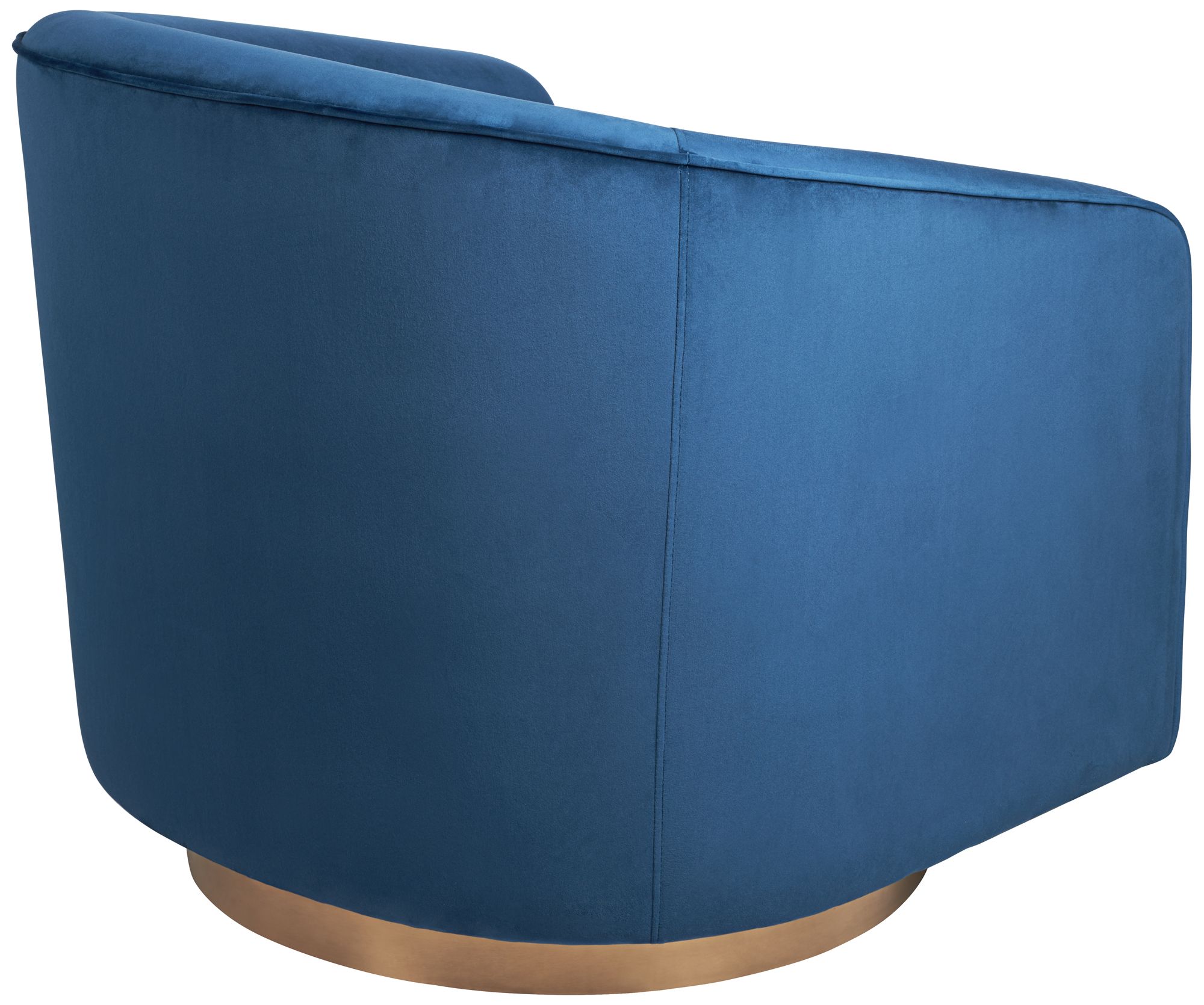 Sunpan Hazel 30" Wide Navy Sky Blue Velvet Swivel Armchair