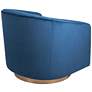 Sunpan Hazel 30" Wide Navy Sky Blue Velvet Swivel Armchair