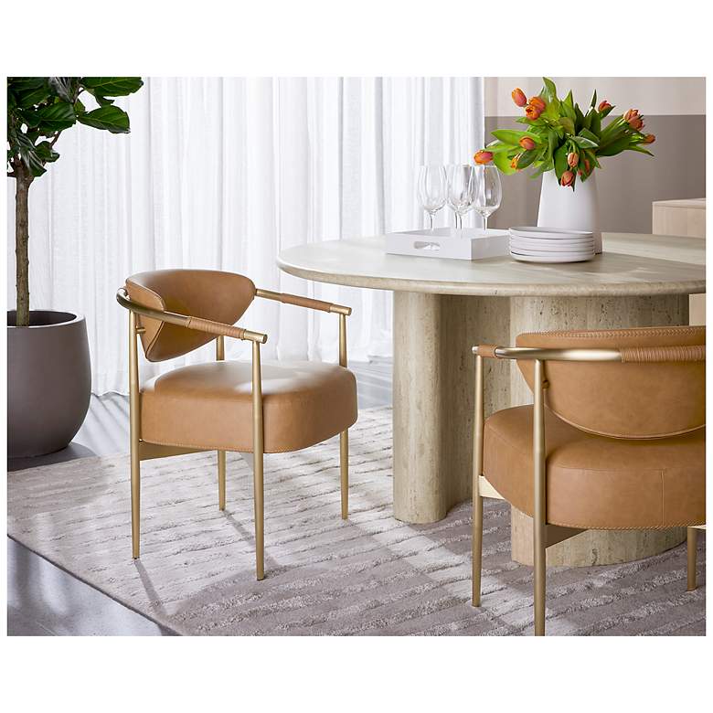 Image 7 Sunpan Heloise Dining Armchair Milliken Cognac more views