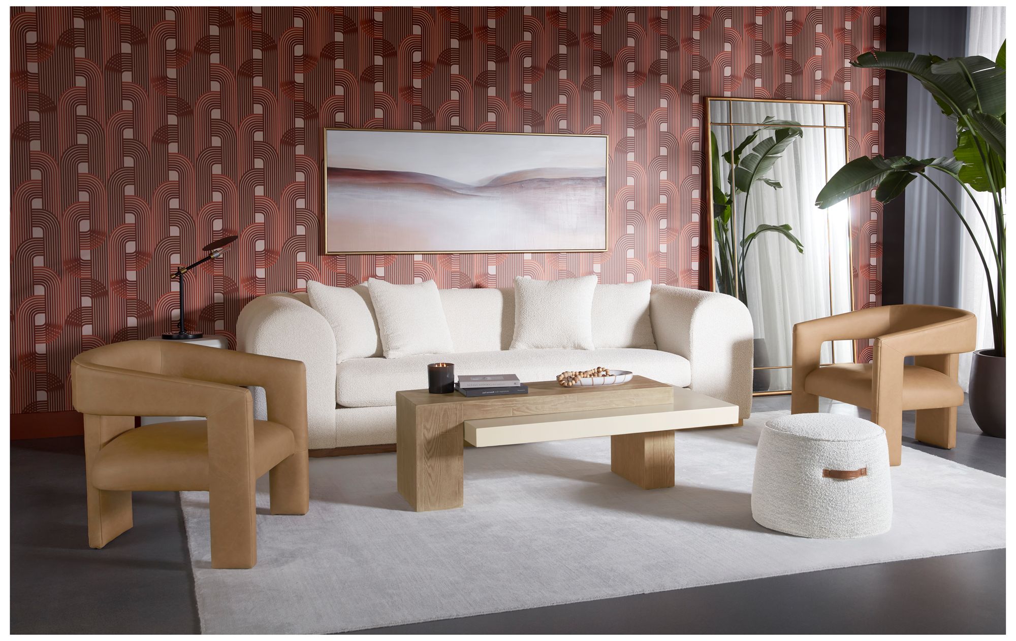 Sunpan Herriot Coffee Table Light Brown and Summer Sand