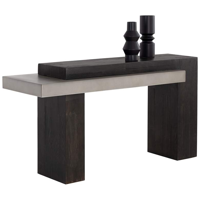 Image 1 Sunpan Herriot Console Table Dark Brown and Gray