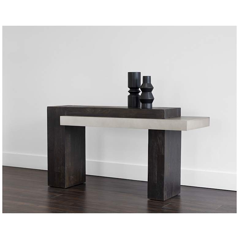 Image 4 Sunpan Herriot Console Table Dark Brown and Gray more views