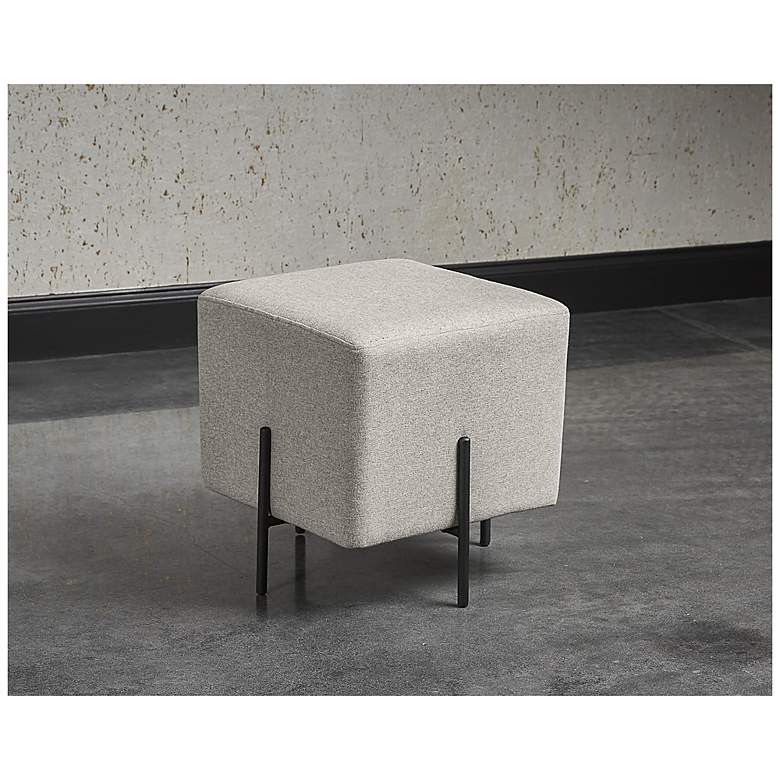 Image 3 Sunpan Heston Ottoman Black Dorset Platinum more views