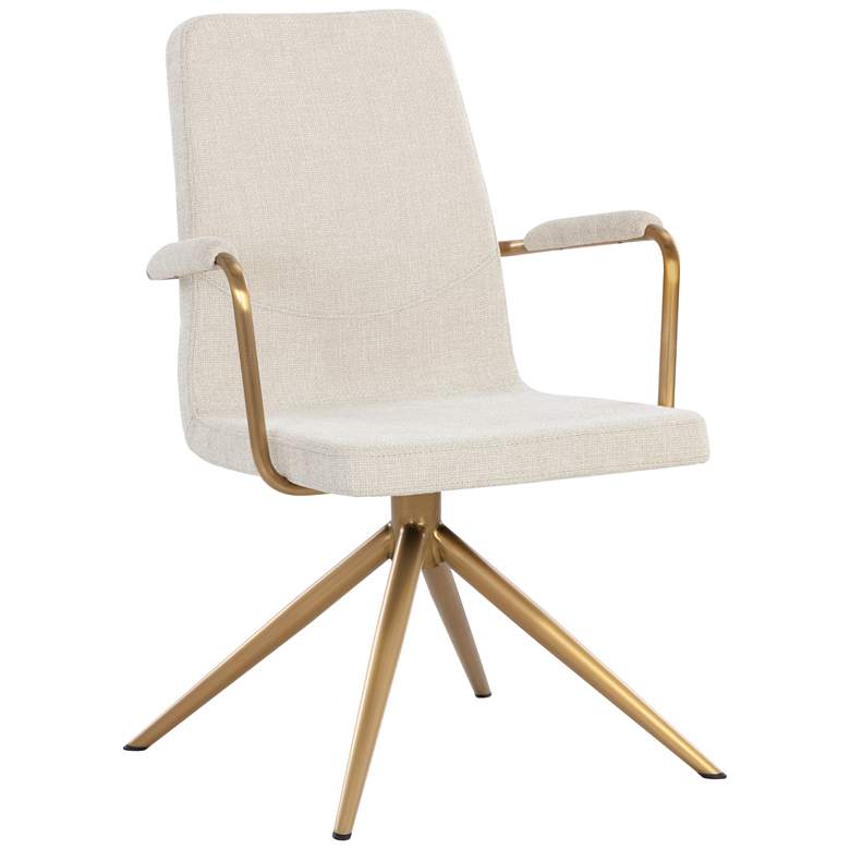 Image 1 Sunpan Hilda Swivel Dining Armchair Chacha Cream
