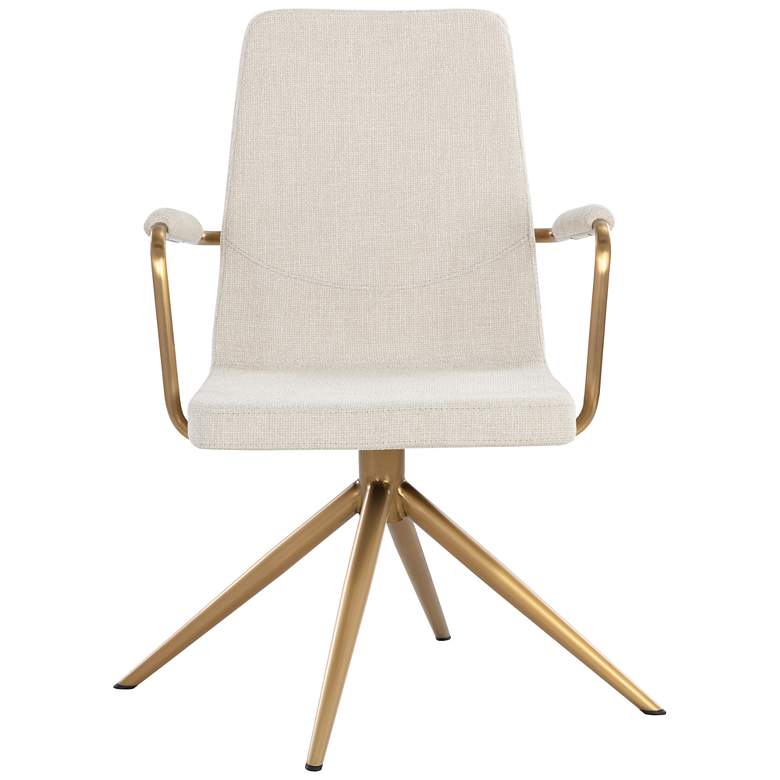 Image 3 Sunpan Hilda Swivel Dining Armchair Chacha Cream more views