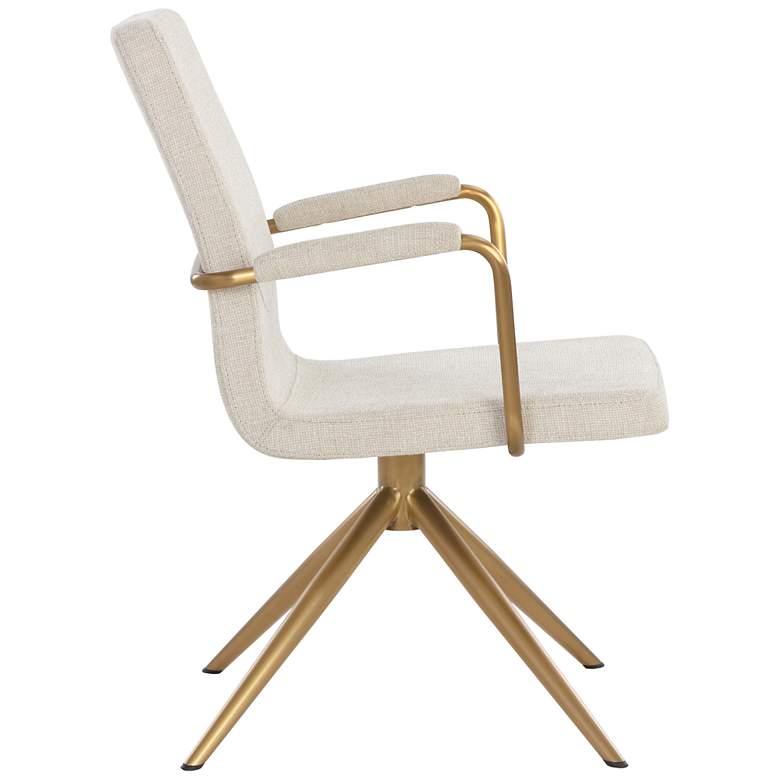 Image 4 Sunpan Hilda Swivel Dining Armchair Chacha Cream more views