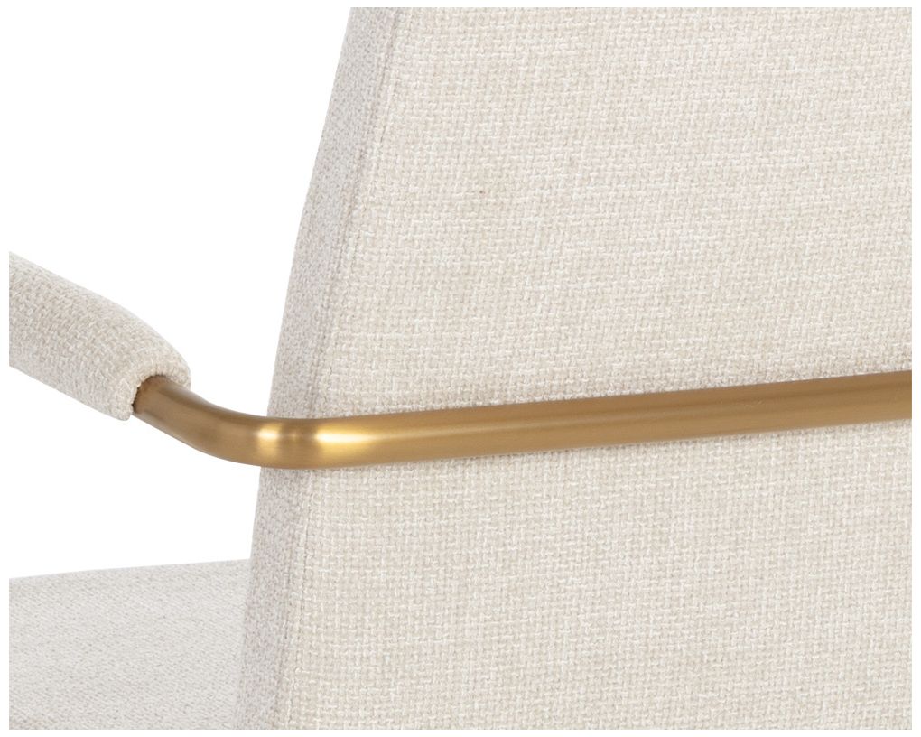 Sunpan Hilda Swivel Dining Armchair Chacha Cream