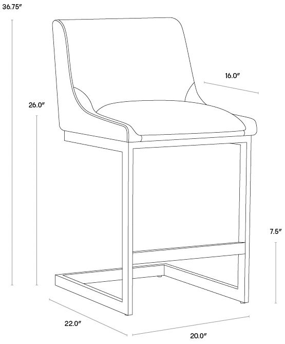 Sunpan Holly Counter Stool Zenith Soft Gray
