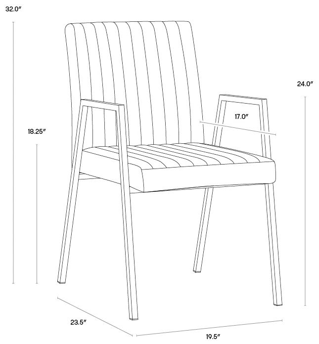Sunpan Homer Dining Armchair Bravo Cognac