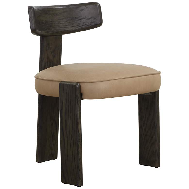 Image 1 Sunpan Horton Dining Chair Dark Brown Sahara Sand Leather Set of 2