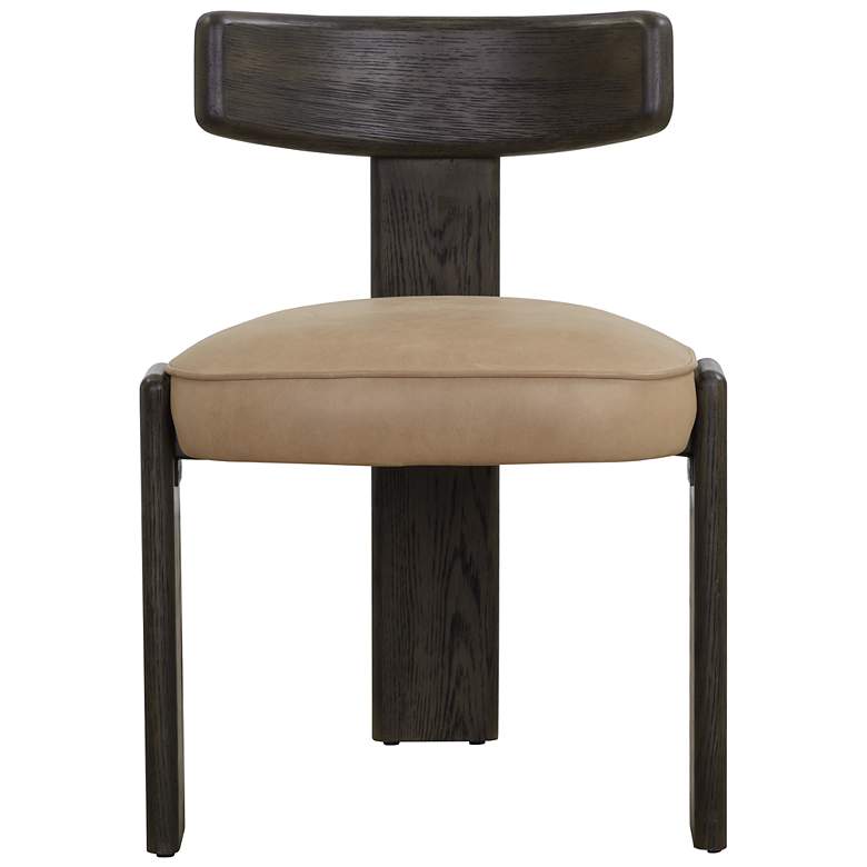 Image 2 Sunpan Horton Dining Chair Dark Brown Sahara Sand Leather Set of 2 more views