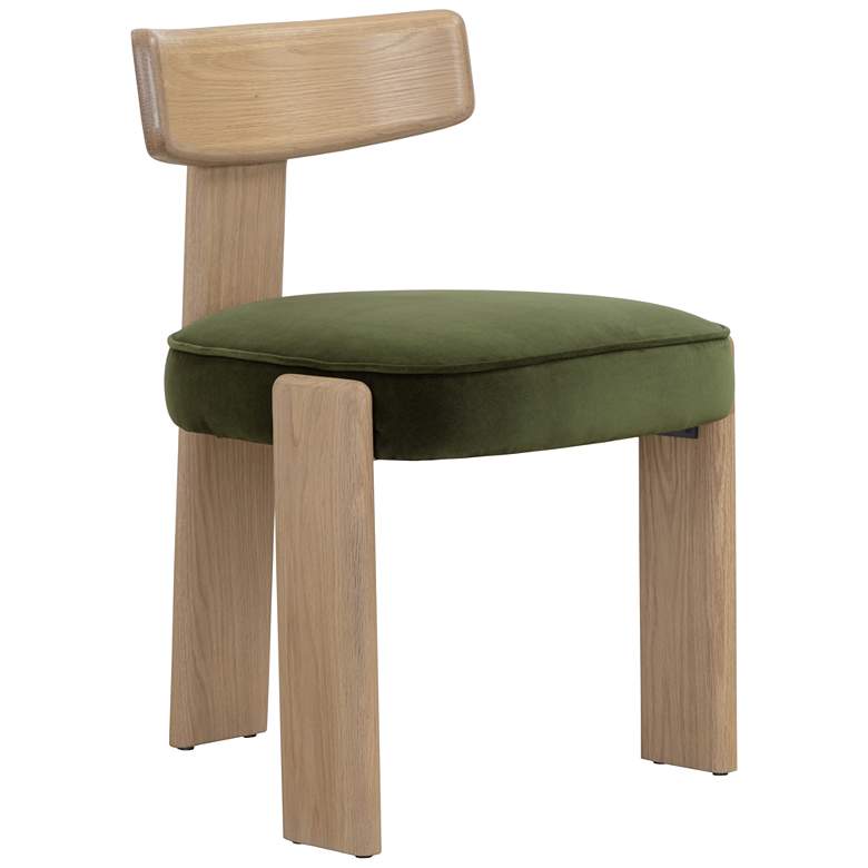 Image 1 Sunpan Horton Dining Chair Rustic Oak Forest Green Set of 2
