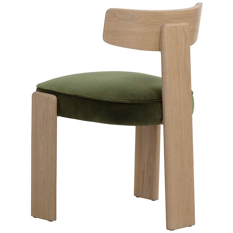 Image 4 Sunpan Horton Dining Chair Rustic Oak Forest Green Set of 2 more views