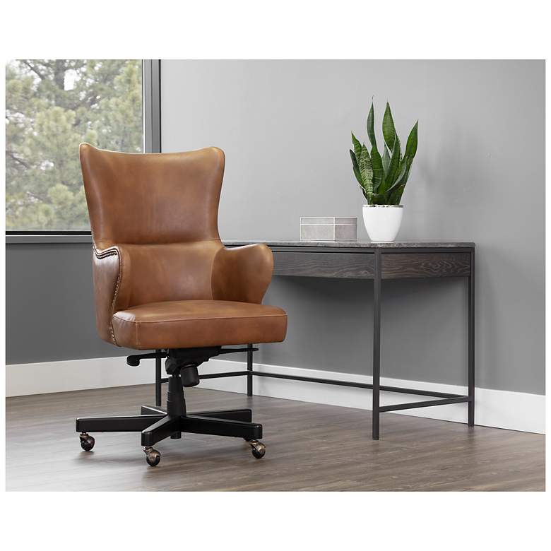 Image 5 Sunpan Hubert Office Chair Tobacco Tan more views