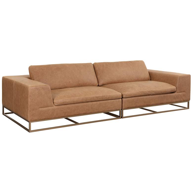 Image 1 Sunpan Ira Sofa Camel Leather