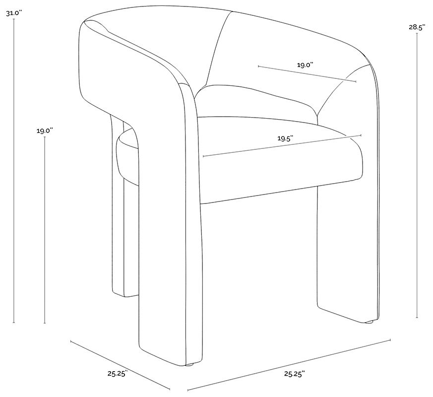 Sunpan Isidore Dining Armchair Abbington Black