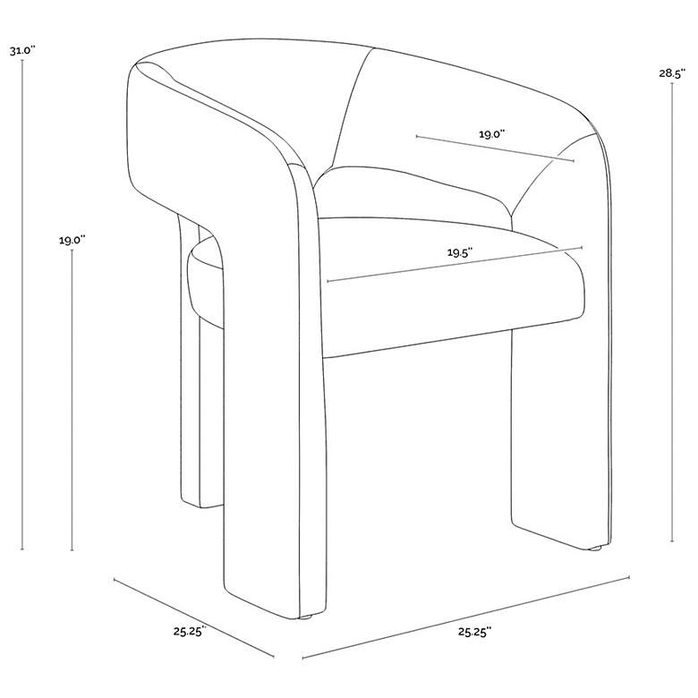 Image 6 Sunpan Isidore Dining Armchair Meg Gold more views