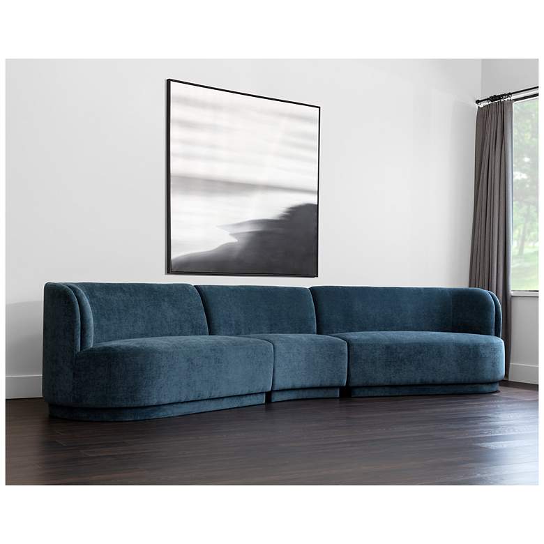 Image 3 Sunpan Jaclyn Modular Left Armchair Danny Dusty Blue more views