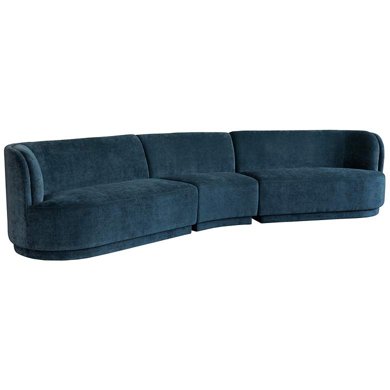 Image 7 Sunpan Jaclyn Modular Left Armchair Danny Dusty Blue more views