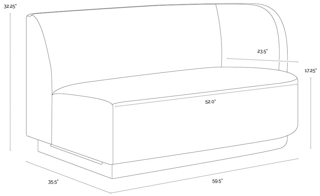 Sunpan Jaclyn Modular Right Armchair Danny Dusty Blue