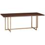 3_Sunpan Jade 79" Wide Gold Metal and Dark Brown Modern Dining Table