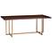 Sunpan Jade 79" Wide Gold Metal and Dark Brown Modern Dining Table