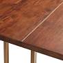 5_Sunpan Jade 79" Wide Gold Metal and Dark Brown Modern Dining Table more views