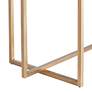 6_Sunpan Jade 79" Wide Gold Metal and Dark Brown Modern Dining Table more views