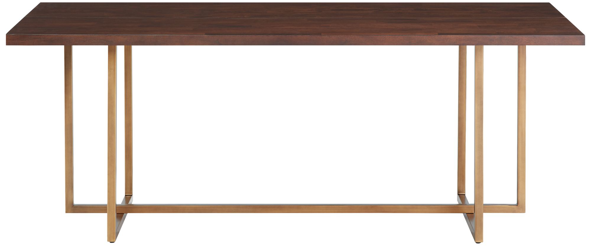 Sunpan Jade 79" Wide Gold Metal and Dark Brown Modern Dining Table in scene