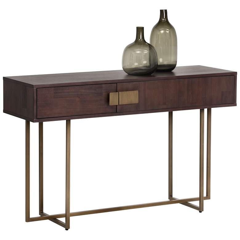 Image 1 Sunpan Jade Console Table Antique Brass Dark Mango